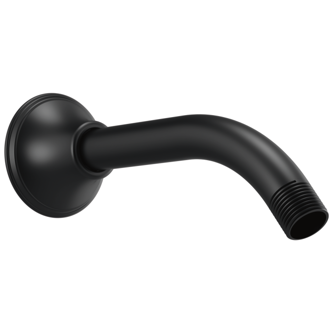 BRIZO Essential Shower 7" Classic Wall Mount Shower Arm And Flange — Matte Black