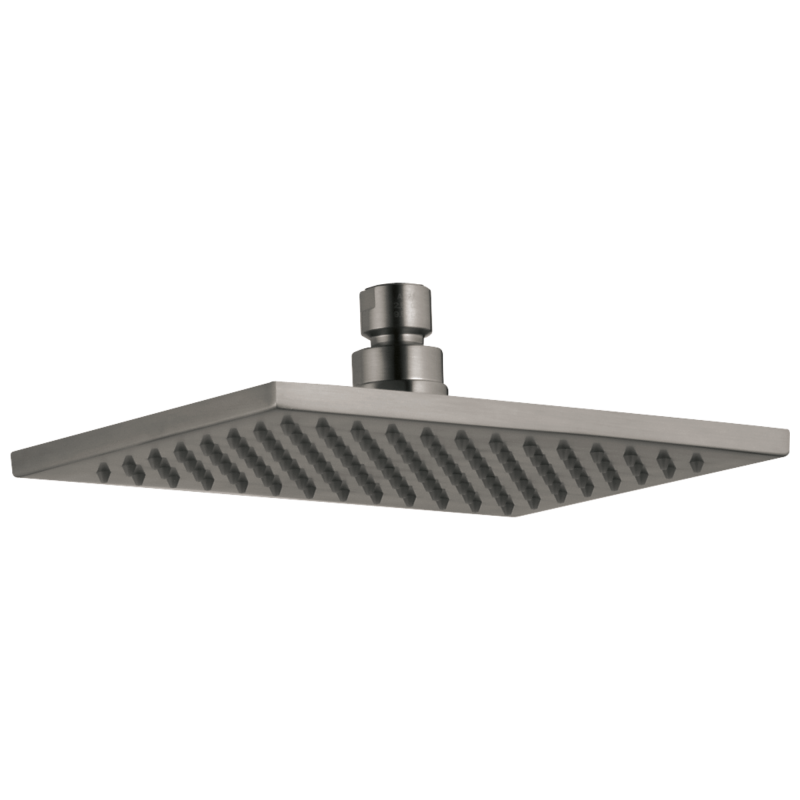 DELTA Universal Showering Components Single-Setting Raincan Shower Head — Lumicoat® Black Stainless