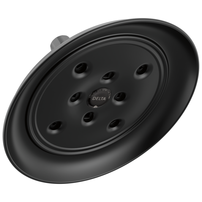 DELTA Universal Showering Components H2Okinetic Raincan Single-Setting Shower Head — Matte Black