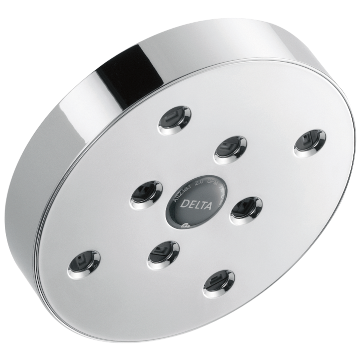DELTA Universal Showering Components H2OKINETIC Single-Setting Raincan Shower Head — Chrome