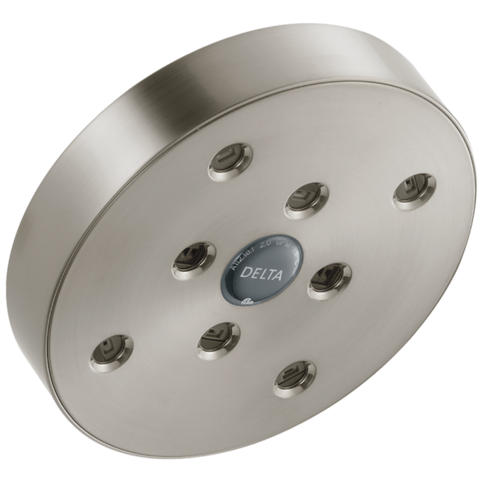 DELTA Universal Showering Components H2Okinetic Raincan Single-Setting Shower Head — Stainless