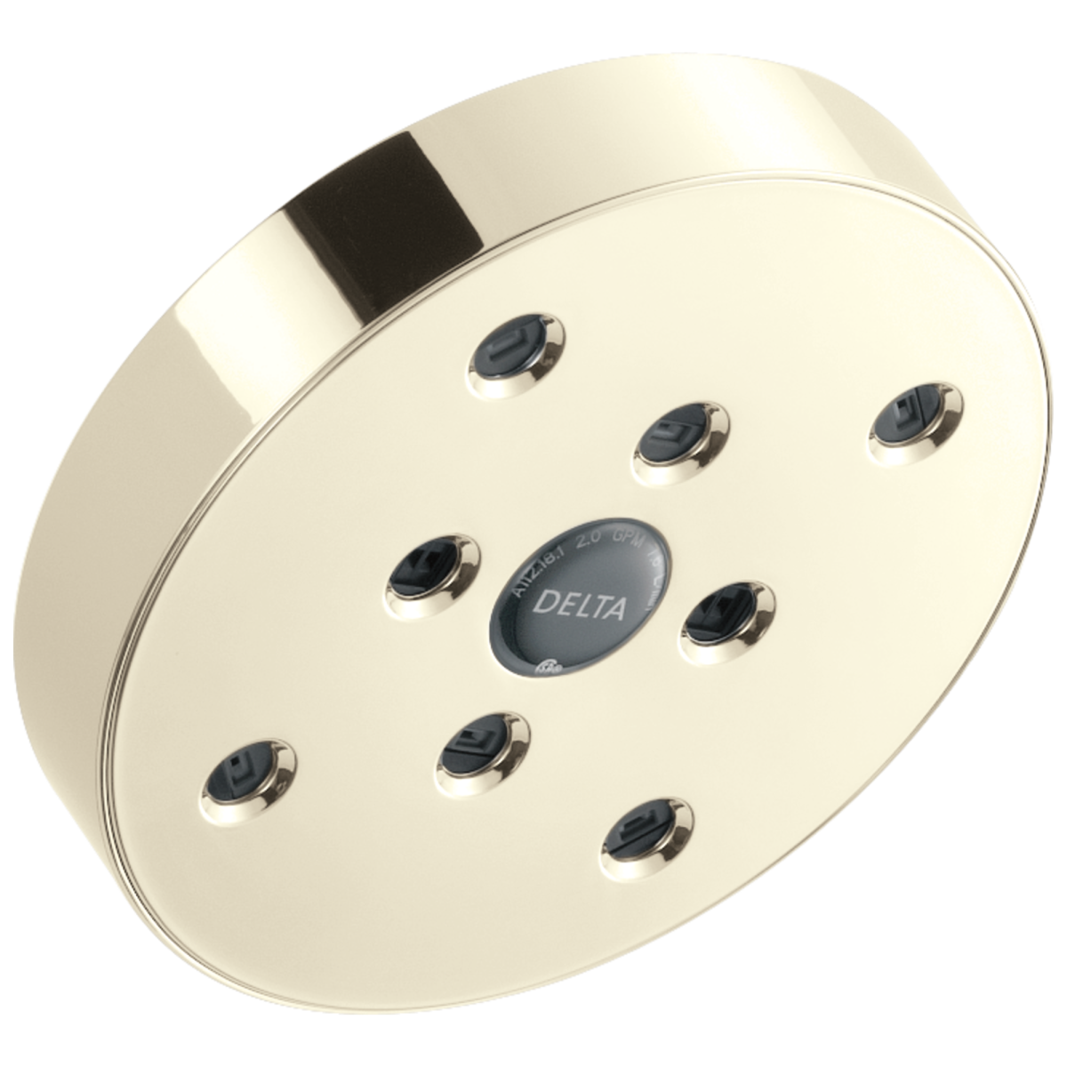 DELTA Universal Showering Components H2OKINETIC Single-Setting Raincan Shower Head — Lumicoat® Polished Nickel