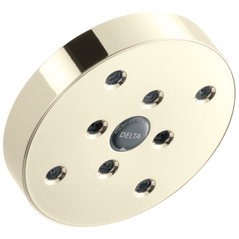 DELTA Universal Showering Components H2OKINETIC Single-Setting Raincan Shower Head — Lumicoat® Polished Nickel