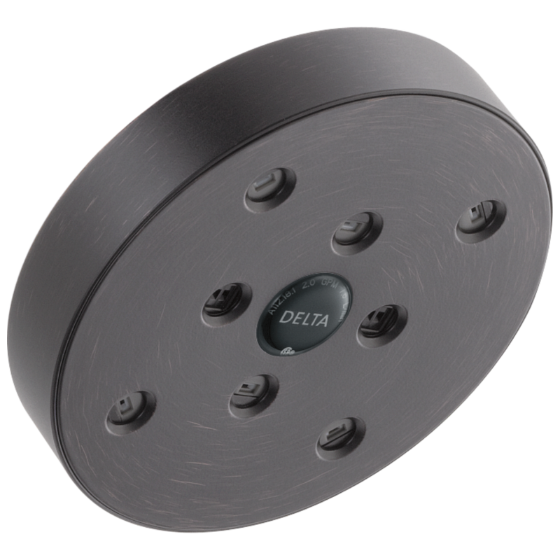 DELTA Universal Showering Components H2OKINETIC Single-Setting Raincan Shower Head — Venetian Bronze