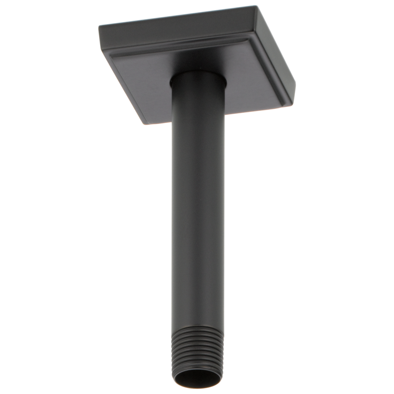 BRIZO Essential Shower 6" Ceiling Mount Shower Arm And Square Flange — Matte Black
