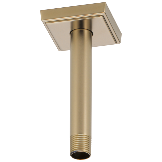 BRIZO Essential Shower 6" Ceiling Mount Shower Arm And Square Flange — Luxe Gold