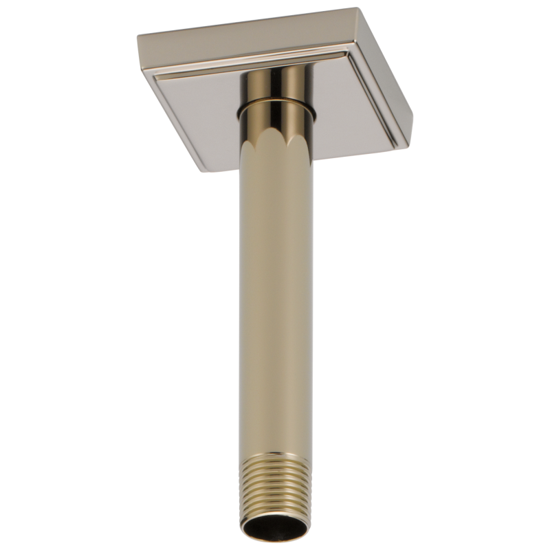 BRIZO Essential Shower 6" Ceiling Mount Shower Arm And Square Flange — Polished Nickel