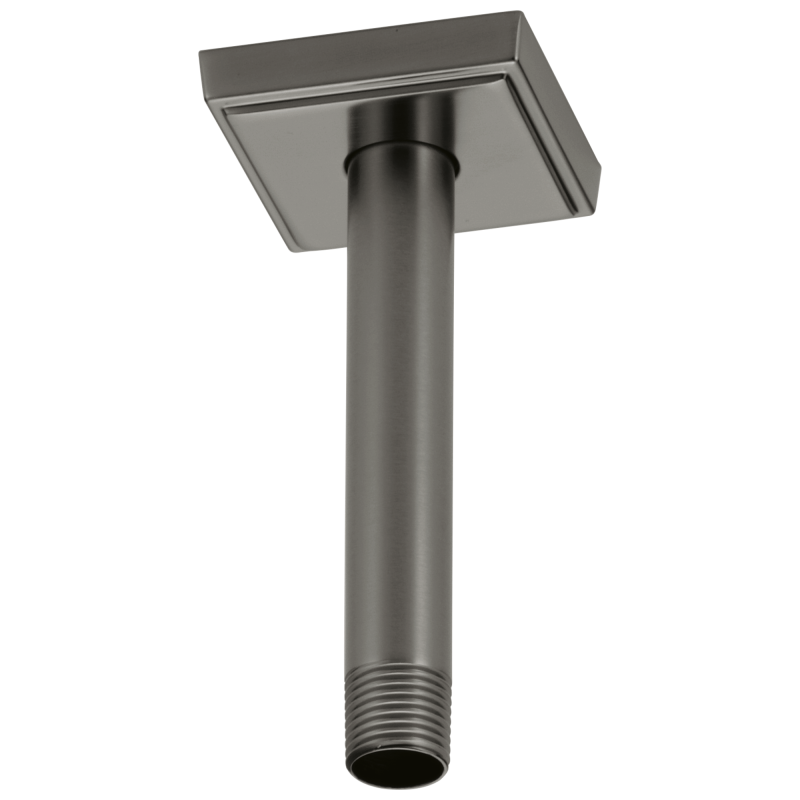 BRIZO Essential Shower 6" Ceiling Mount Shower Arm And Square Flange — Luxe Steel