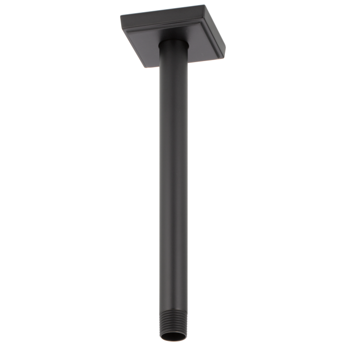 BRIZO Essential Shower 10" Ceiling Mount Shower Arm And Square Flange — Matte Black