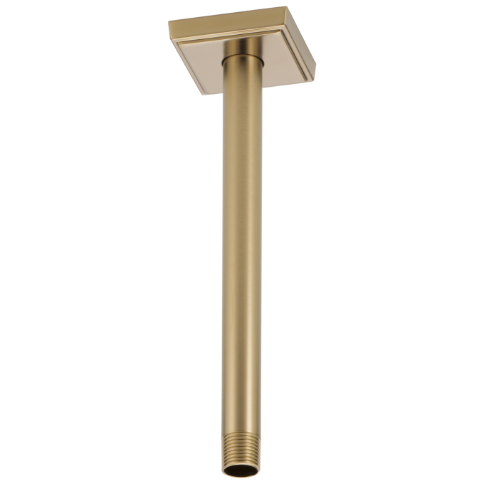 BRIZO Essential Shower 10" Ceiling Mount Shower Arm And Square Flange — Luxe Gold