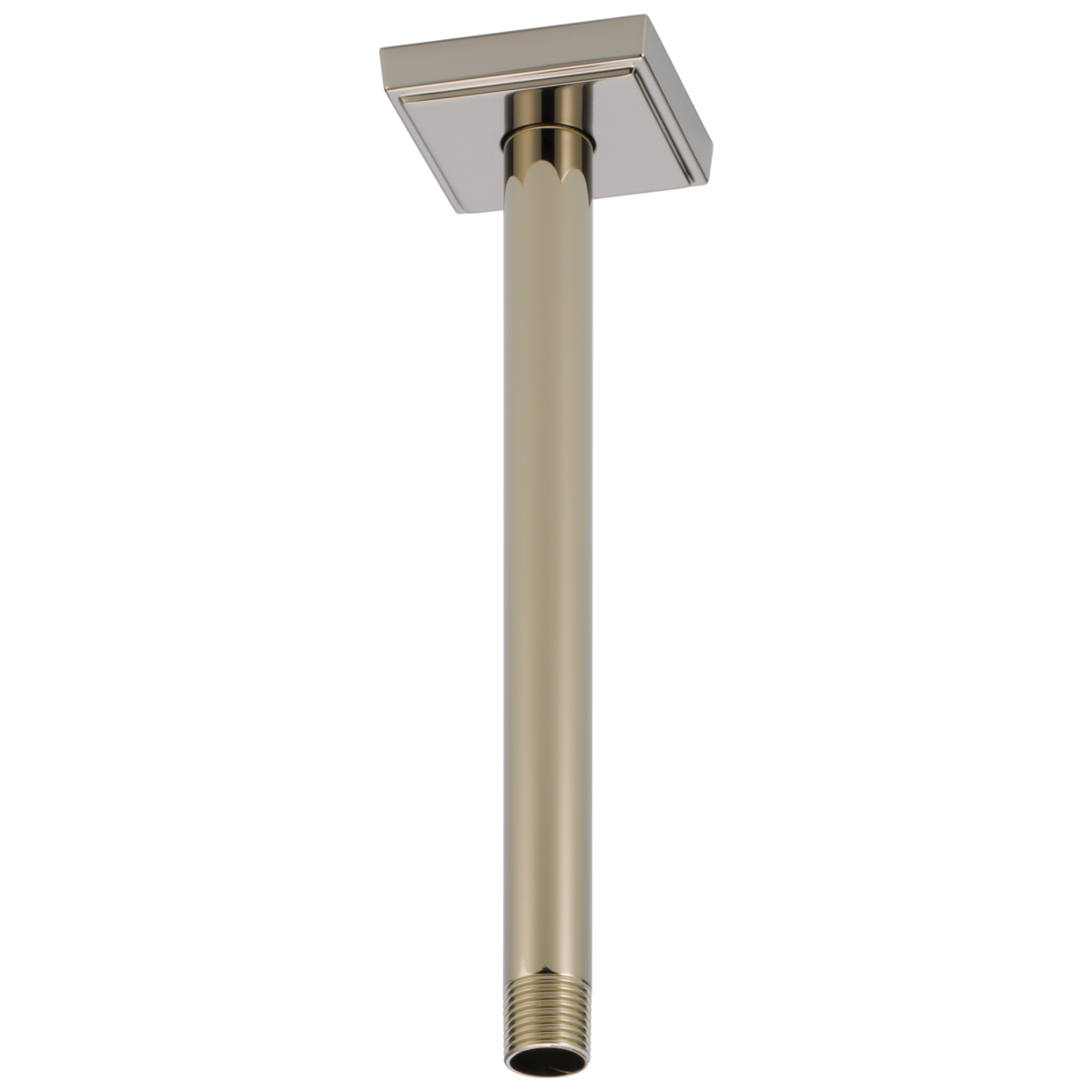 BRIZO Essential Shower 10" Ceiling Mount Shower Arm And Square Flange — Polished Nickel