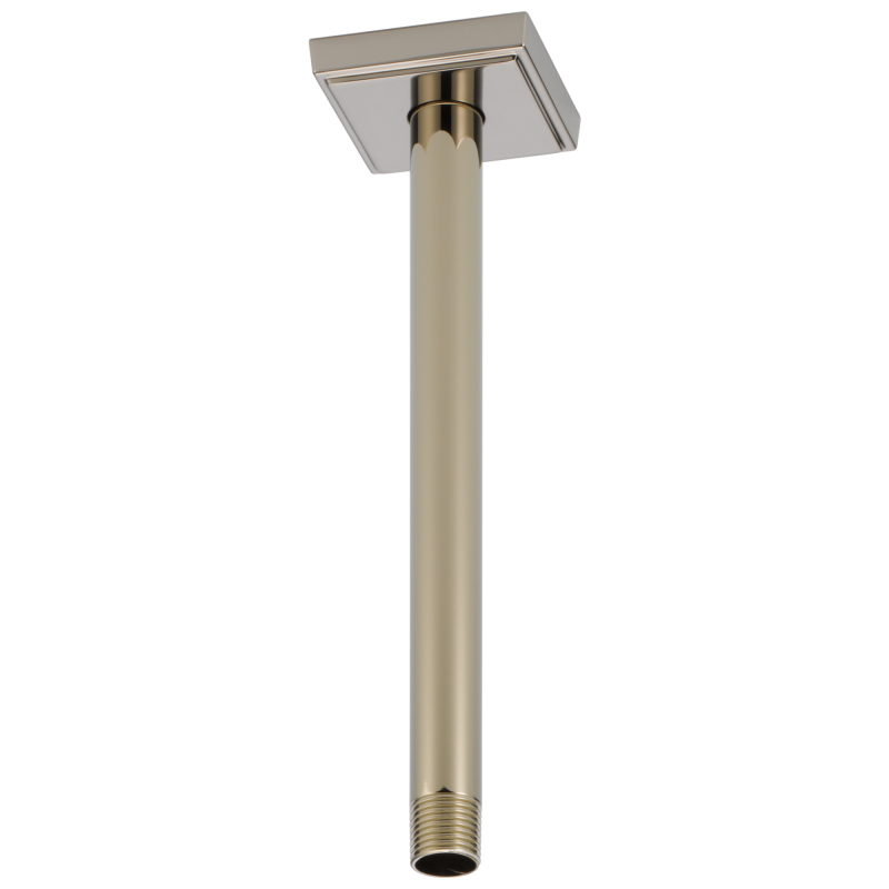 BRIZO Essential Shower 10" Ceiling Mount Shower Arm And Square Flange — Polished Nickel