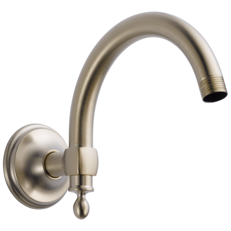 BRIZO Essential Shower 10" Classic Wall Mount Shower Arm And Flange — Brushed Nickel
