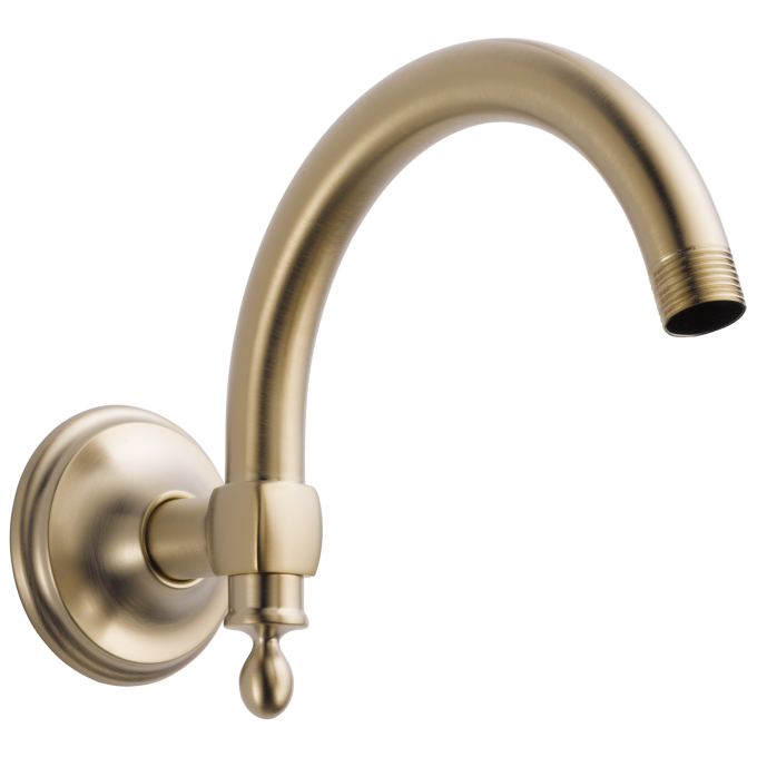 BRIZO Essential Shower 10" Classic Wall Mount Shower Arm And Flange — Luxe Gold