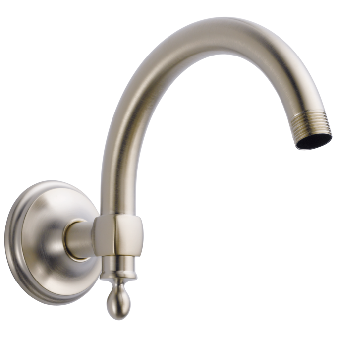 BRIZO Essential Shower 10" Classic Wall Mount Shower Arm And Flange — Luxe Nickel