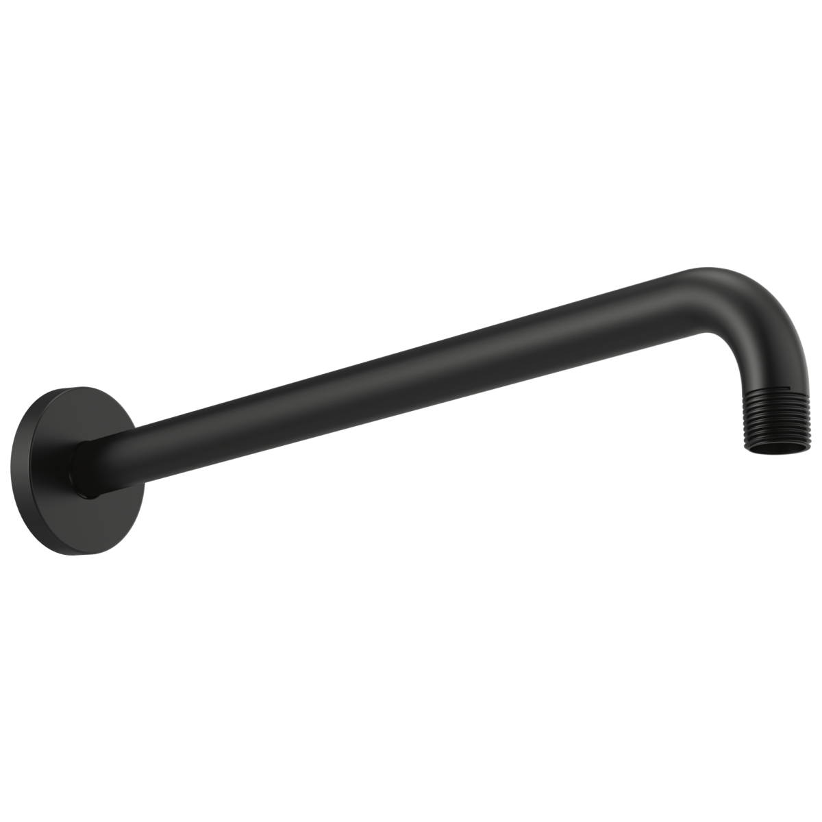 BRIZO Essential Shower 16" Linear Round Wall Mount Shower Arm And Flange — Matte Black