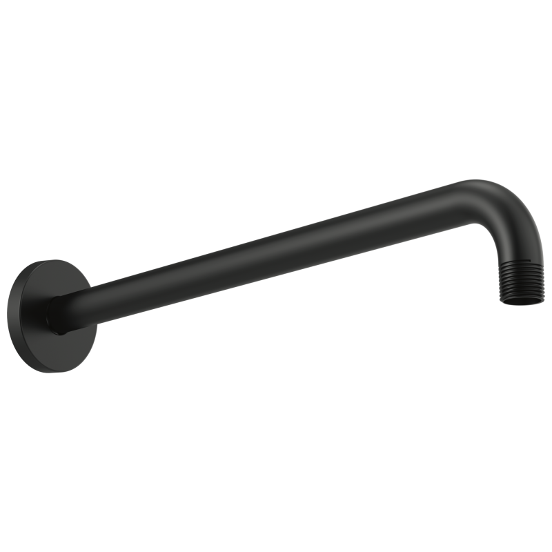 BRIZO Essential Shower 16" Linear Round Wall Mount Shower Arm And Flange — Matte Black