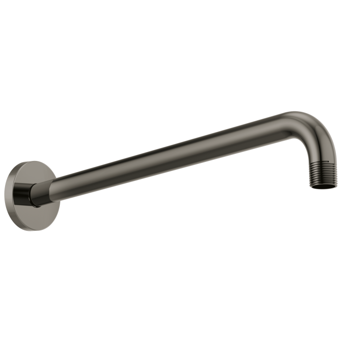 BRIZO Essential Shower 16" Linear Round Wall Mount Shower Arm And Flange — Brilliance Black Onyx