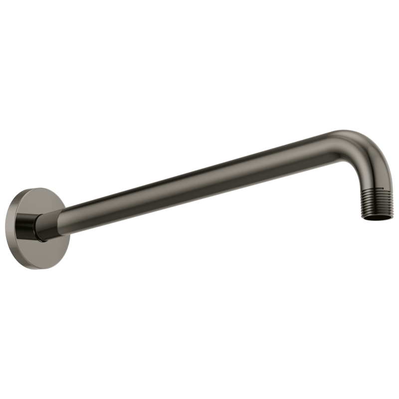 BRIZO Essential Shower 16" Linear Round Wall Mount Shower Arm And Flange — Brilliance Black Onyx
