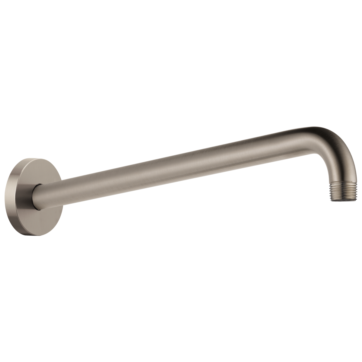 BRIZO Essential Shower 16" Linear Round Wall Mount Shower Arm And Flange — Luxe Nickel