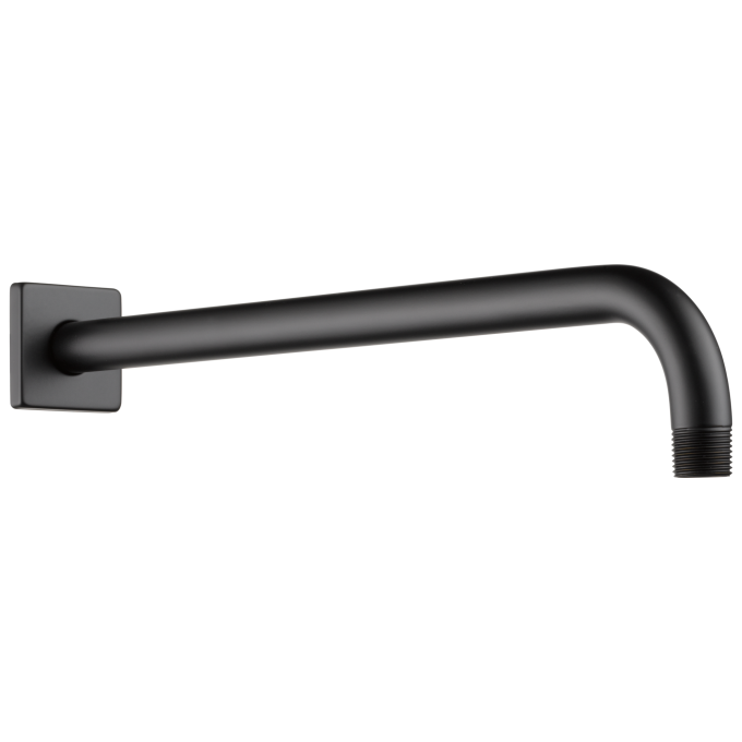 BRIZO Essential Shower 16" Linear Square Wall Mount Shower Arm And Flange — Matte Black
