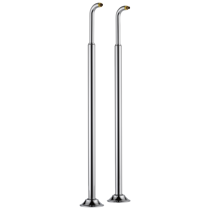 BRIZO Traditional Floor Mount Tub Filler Risers — Chrome