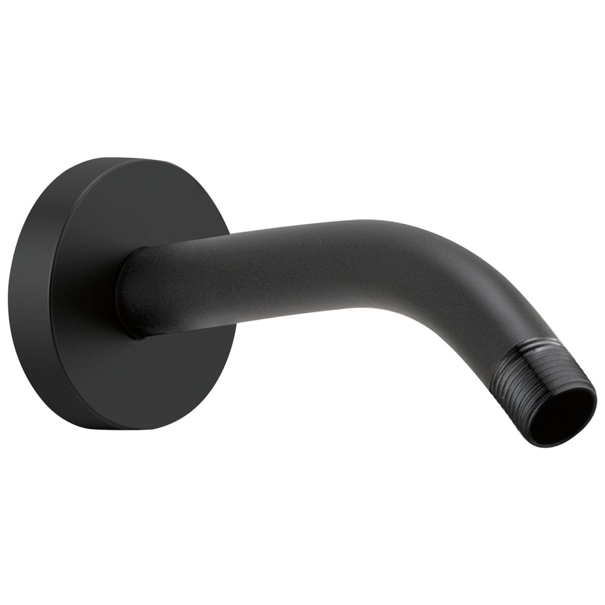 BRIZO Essential Shower 7" Linear Round Wall Mount Shower Arm And Flange — Matte Black