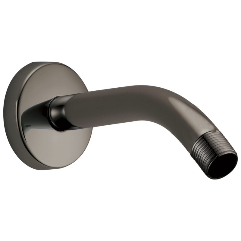 BRIZO Other 7" Linear Round Wall Mount Shower Arm And Flange — Brilliance Black Onyx