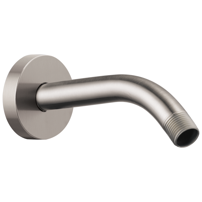 BRIZO Essential Shower 7" Linear Round Wall Mount Shower Arm And Flange — Luxe Nickel