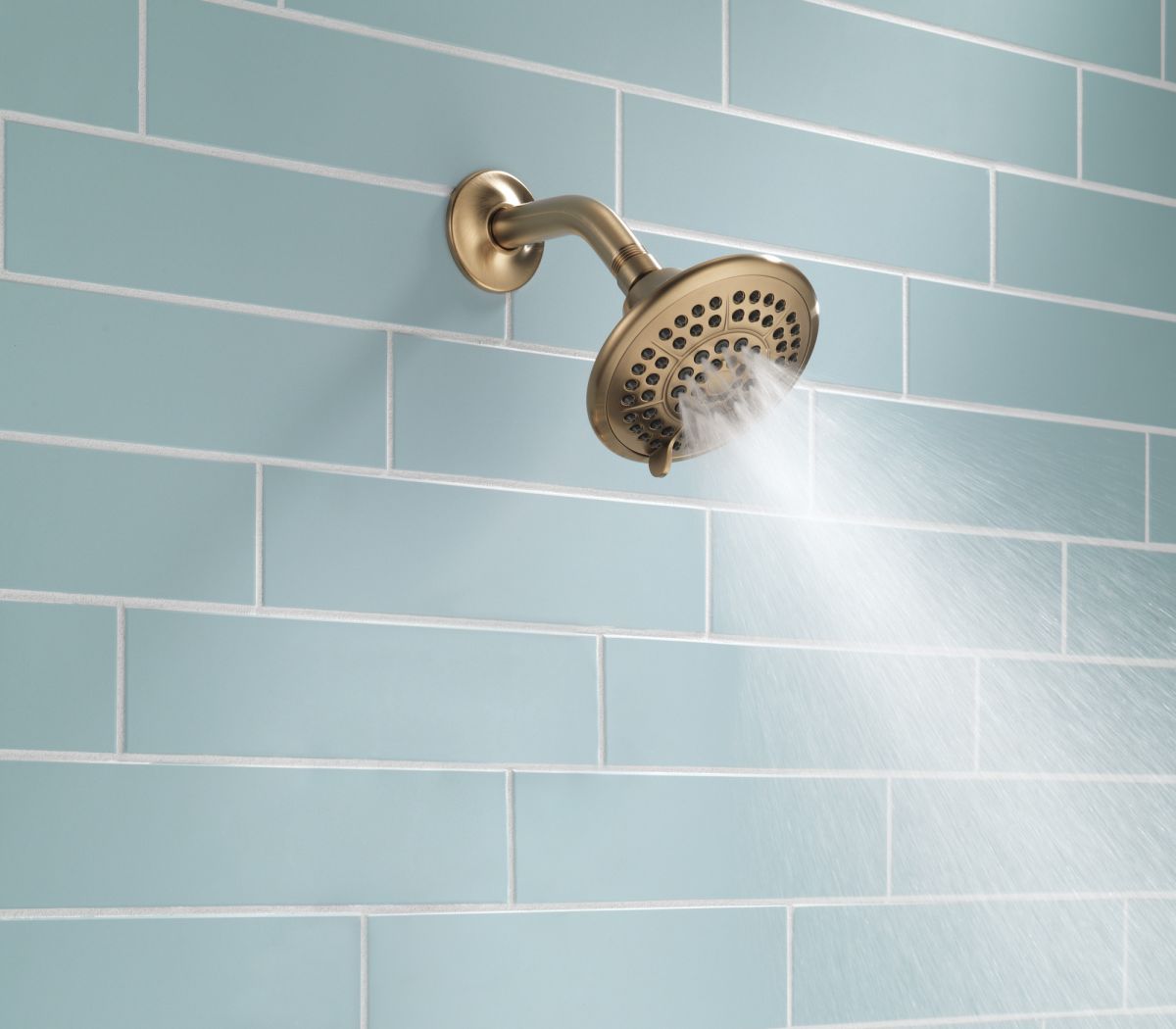 DELTA Universal Showering Components 5-Setting Raincan Shower Head — Champagne Bronze