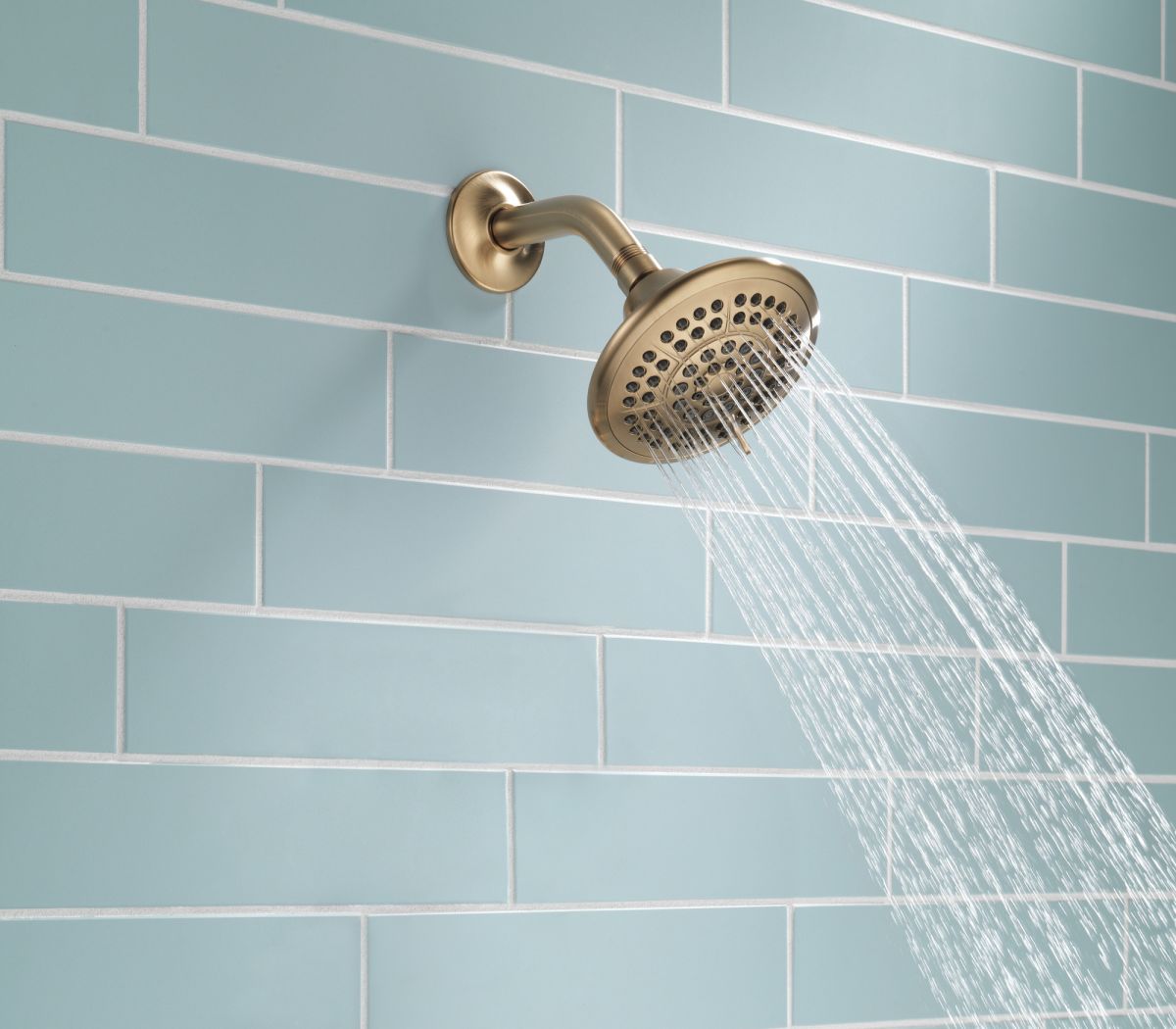 DELTA Universal Showering Components 5-Setting Raincan Shower Head — Champagne Bronze