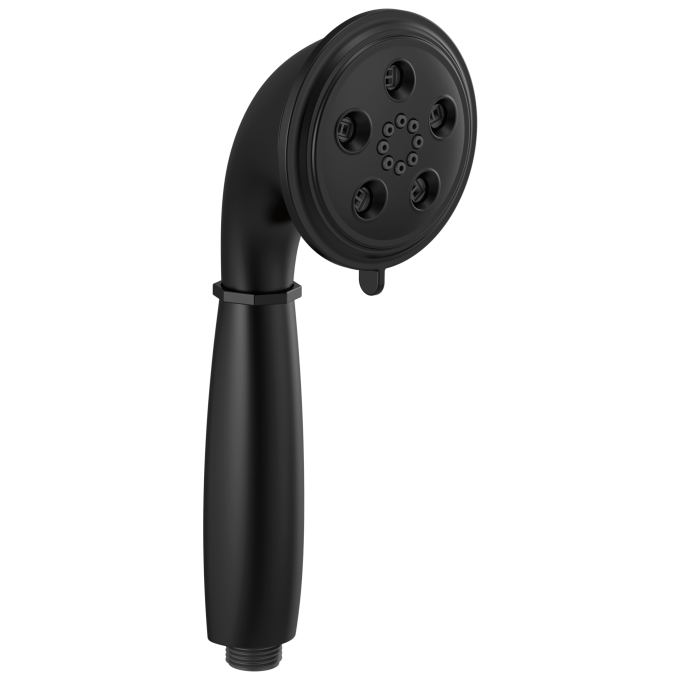 BRIZO Essential Shower Classic Round H2Okinetic Multi-Function Handshower — Matte Black