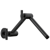 BRIZO Essential Shower Linear Round Jointed Wall Mount Shower Arm And Flange — Matte Black