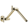 BRIZO Essential Shower Linear Round Jointed Wall Mount Shower Arm And Flange — Polished Nickel