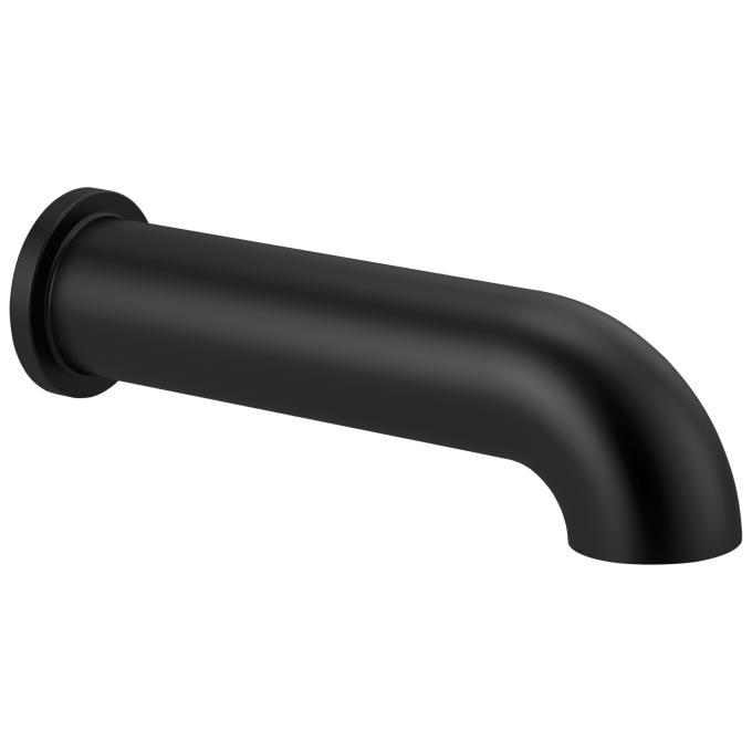 BRIZO Essential Shower Linear Round Non-Diverter Tub Spout — Matte Black