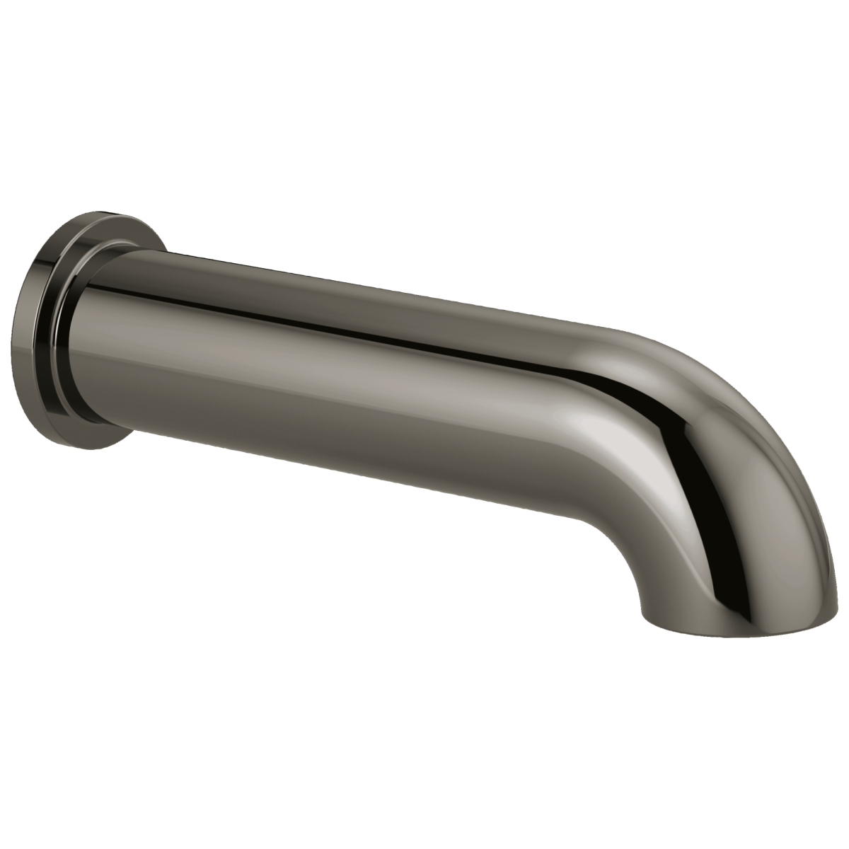 BRIZO Essential Shower Linear Round Non-Diverter Tub Spout — Brilliance Black Onyx