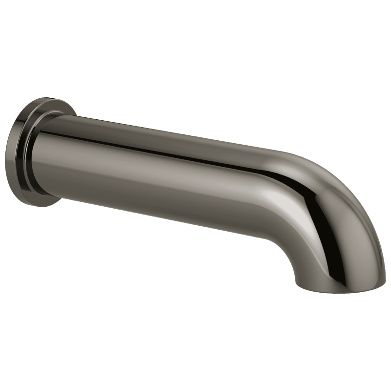 BRIZO Essential Shower Linear Round Non-Diverter Tub Spout — Brilliance Black Onyx