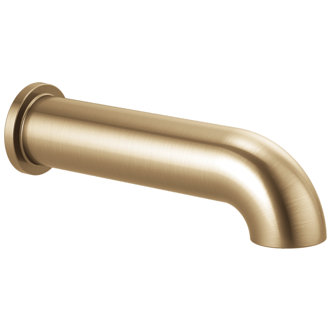 BRIZO Essential Shower Linear Round Non-Diverter Tub Spout — Luxe Gold