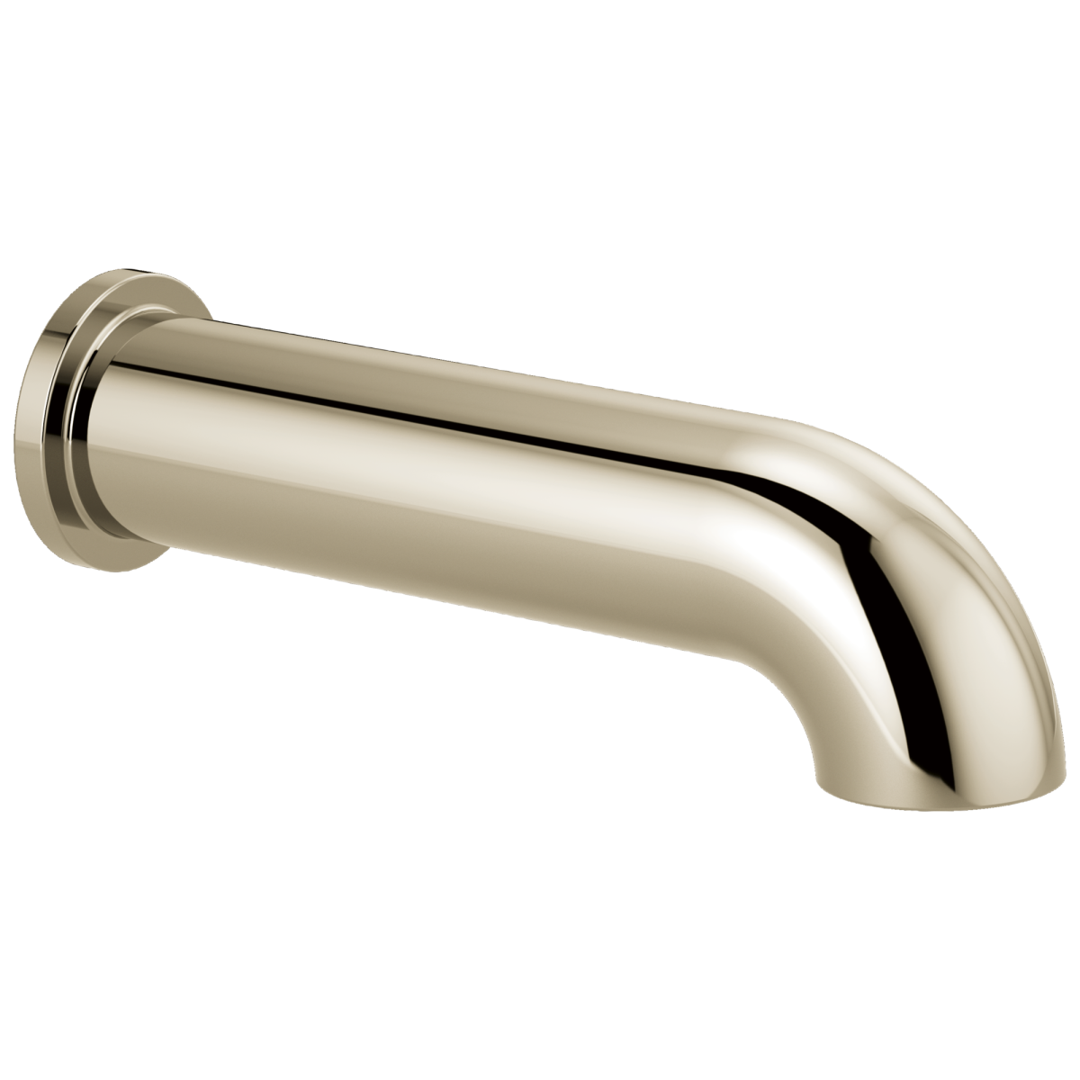 BRIZO Essential Shower Linear Round Non-Diverter Tub Spout — Polished Nickel