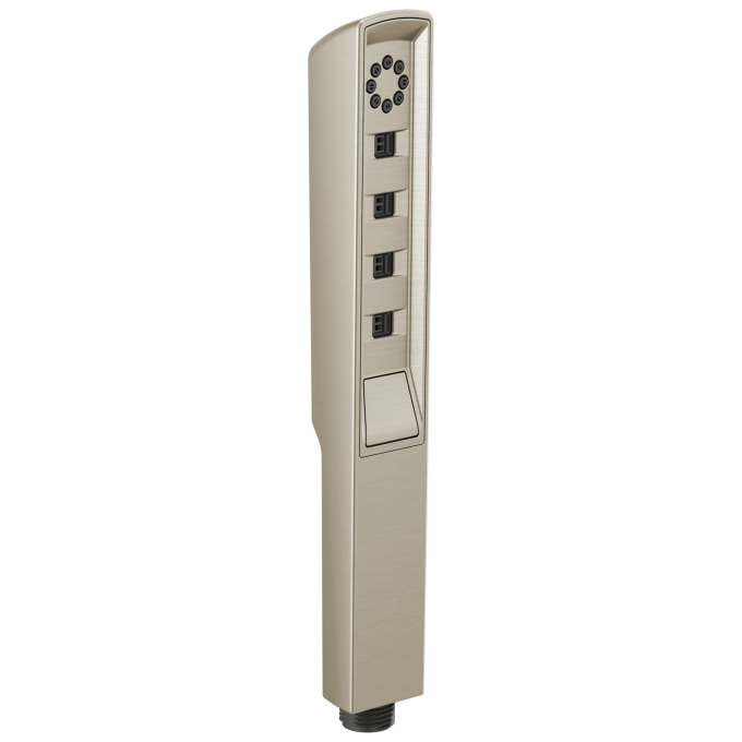 BRIZO Essential Shower Linear Square H2Okinetic Multi-Function Handshower — Brushed Nickel