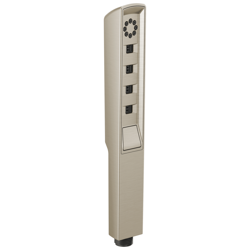 BRIZO Essential Shower Linear Square H2Okinetic Multi-Function Handshower — Brushed Nickel
