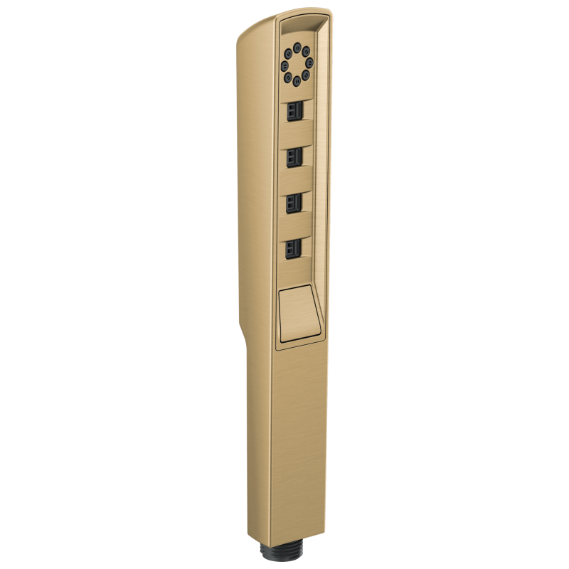 BRIZO Essential Shower Linear Square H2Okinetic Multi-Function Handshower — Luxe Gold