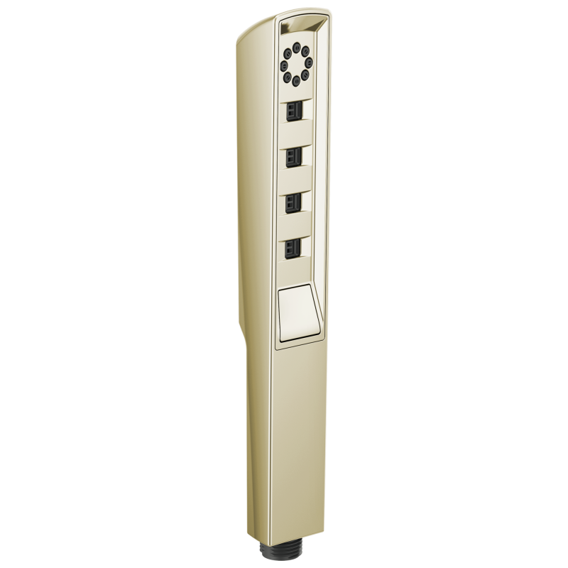 BRIZO Essential Shower Linear Square H2Okinetic Multi-Function Handshower — Polished Nickel