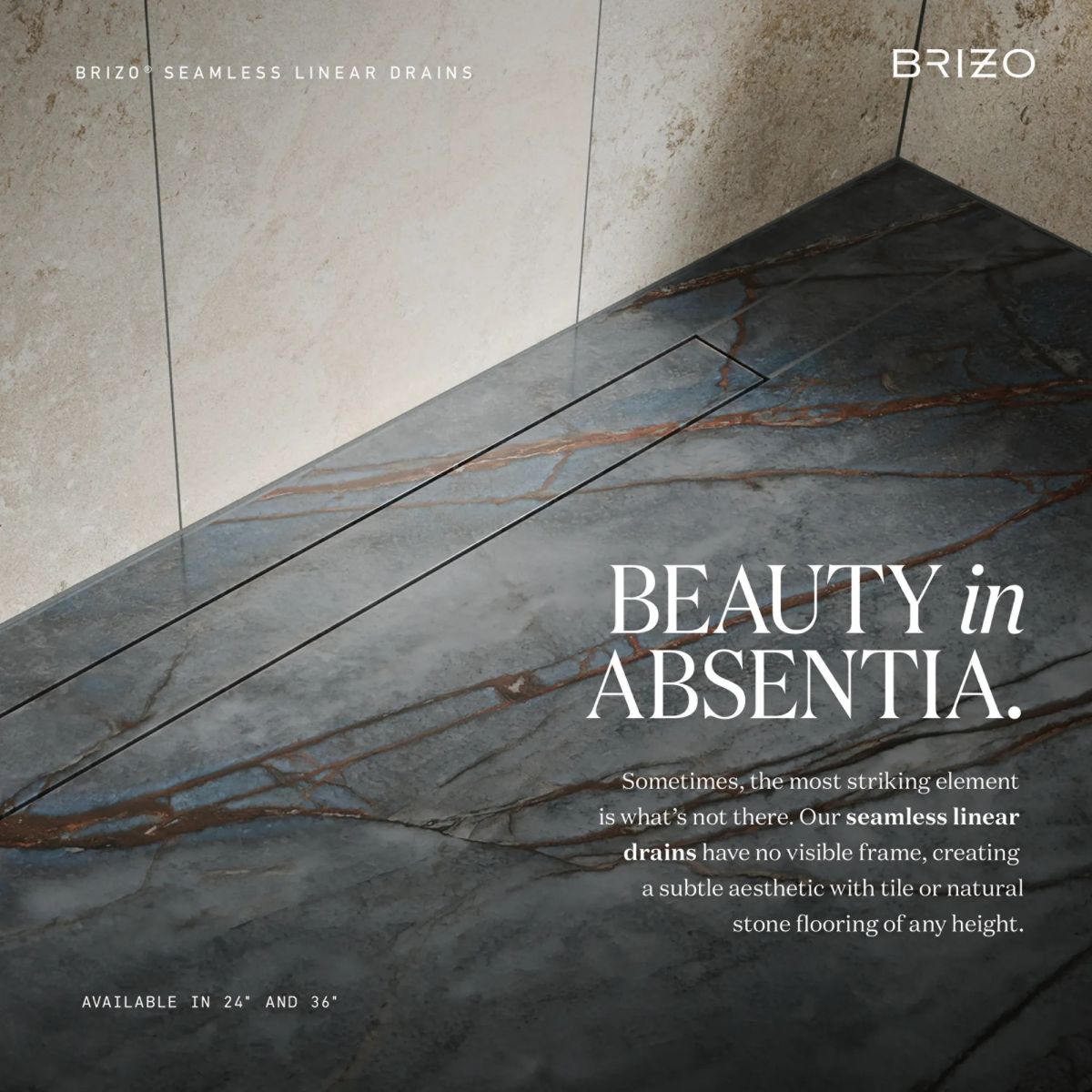 BRIZO 36" Seamless Linear Shower Drain — Not Applicable