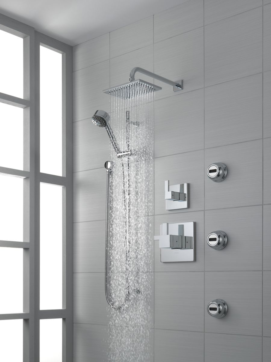 BRIZO European Multi-Function Slide Bar Hand Shower — Chrome