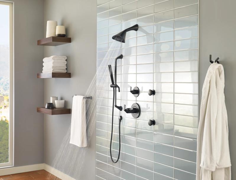 BRIZO Essential Shower Touch-Clean Round Body Spray — Matte Black
