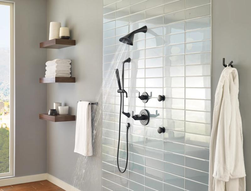BRIZO Essential Shower Touch-Clean Round Body Spray — Matte Black
