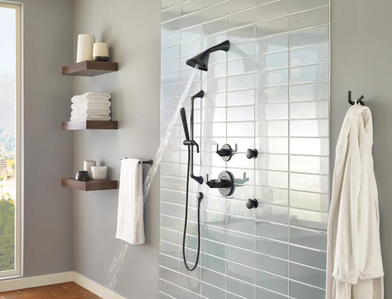 BRIZO Essential Shower Touch-Clean Round Body Spray — Matte Black