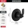 DELTA Woodhurst 3-Setting 2-Port Diverter Trim — Matte Black