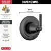 DELTA Saylor 3-Setting 2-Port Diverter Trim — Matte Black